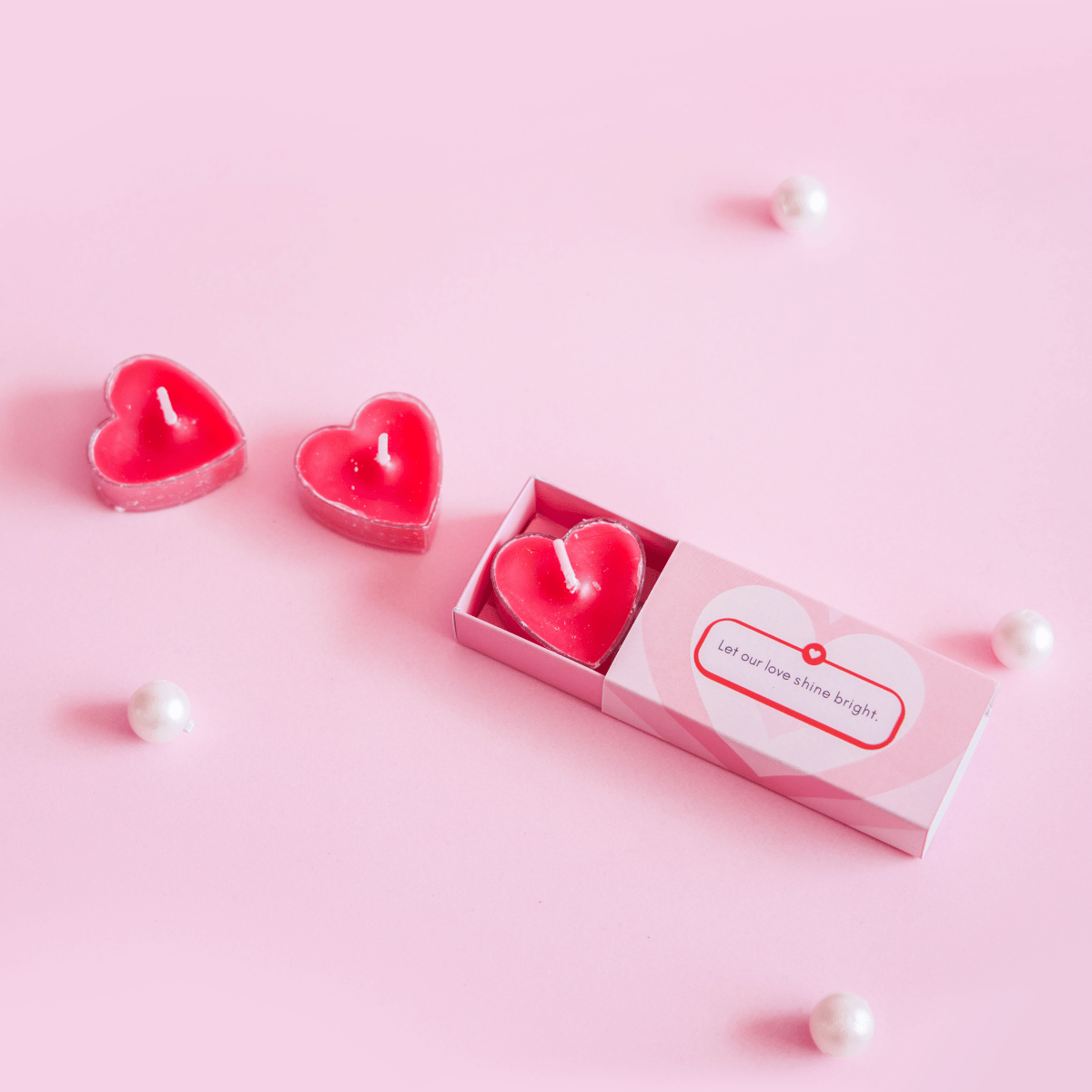 Heart -shaped Rose Candles (SET OF 2)