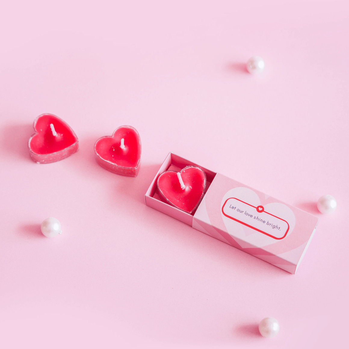 Heart -shaped Rose Candles (SET OF 2)
