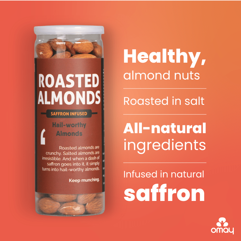 Omay Foods Roasted Almonds - Saffron Infused