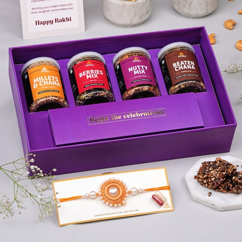 Healthy Indulgence Rakhi Gift Box (for Brother)